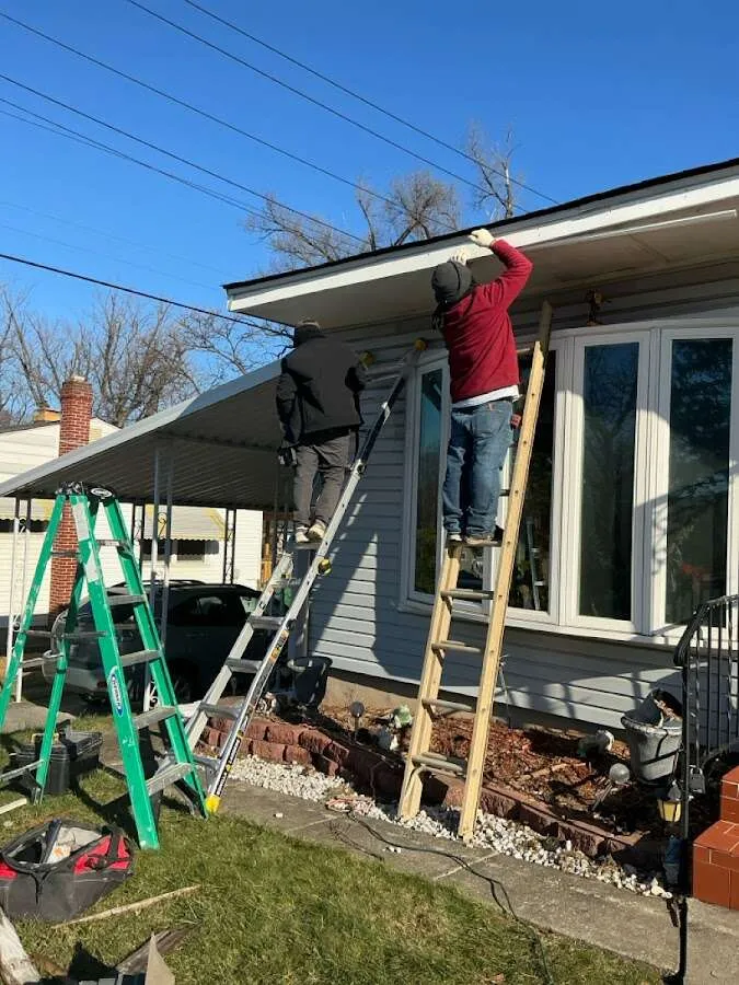 Restoration crew performing exterior repair in Beeville