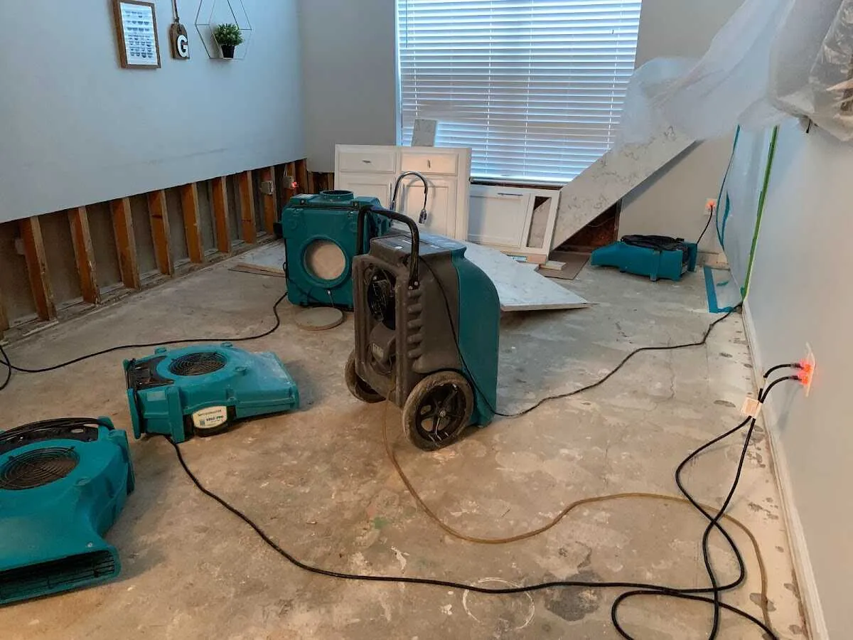 Dehumidifier in flood-cut room for Water Extraction & Removal in Beeville
